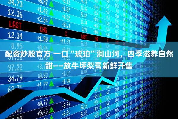配资炒股官方 一口“琥珀”润山河，四季滋养自然甜——放牛坪梨膏新鲜开售